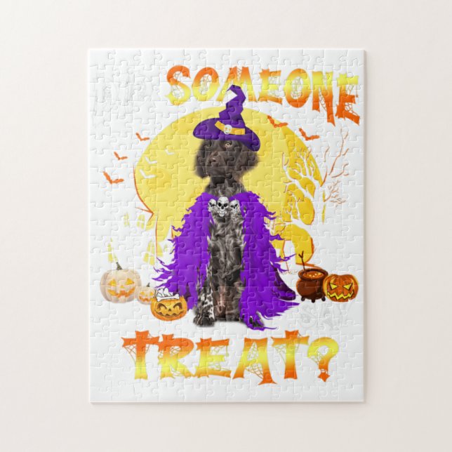 Puzzle German Shorthair Dog Pointer Halloween Did Someone (Vertical)