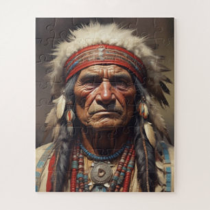 Puzzle Geronimo Portrait du chef guerrier indien