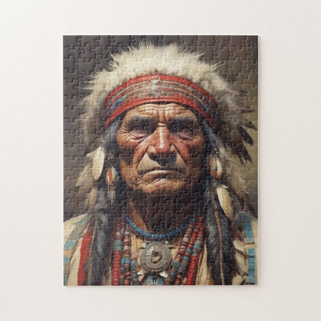 Puzzle Geronimo Portrait du chef guerrier indien (Vertical)