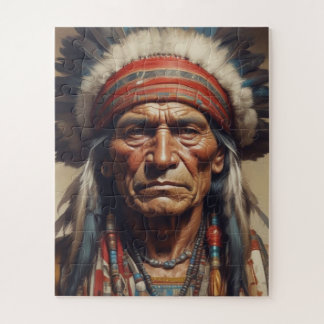 Puzzle Geronimo Portrait du chef guerrier indien