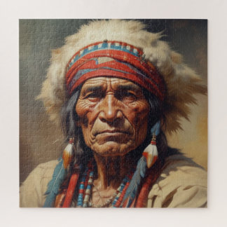 Puzzle Geronimo Portrait du chef guerrier indien