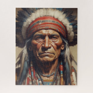 Puzzle Geronimo Portrait du chef guerrier indien