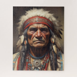 Puzzle Geronimo Portrait du chef guerrier indien