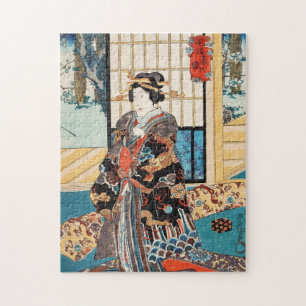 Puzzle Gésha Utagawa, geisha japonaise classique vintage