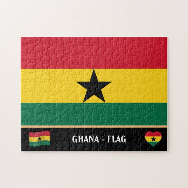Puzzle Ghana Drapeau et pays ghanéen / Ghana (Horizontal)