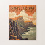 Puzzle Giants Causeway Irlande du Nord Voyage Vintage<br><div class="desc">Giants Causeway design vectoriel art. Giants Causeway est une zone d'environ 40 000 colonnes de basalte qui s'entremêlent,  résultat d'une éruption volcanique ancienne de fissure.</div>