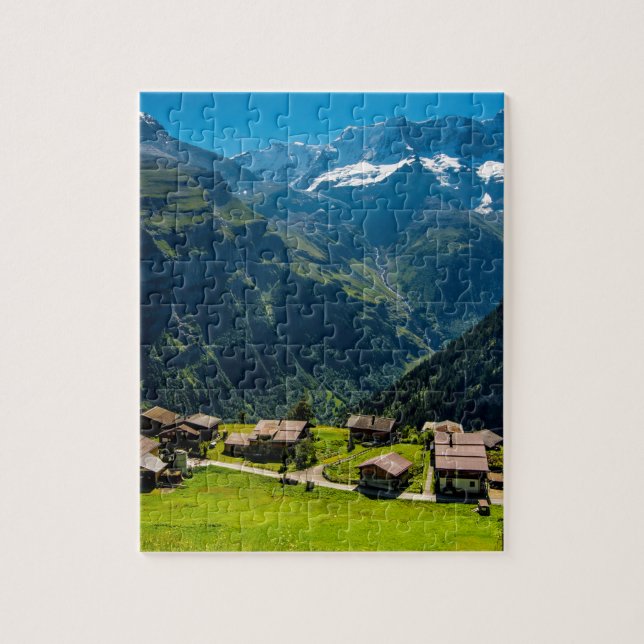 Puzzle Gimmelwald dans les Alpes suisses - Suisse (Vertical)