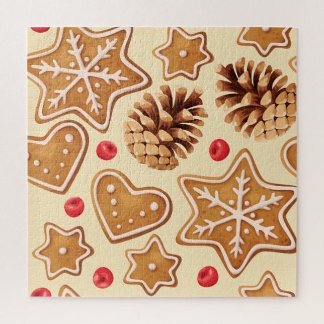 Puzzle Gingembre de Noël : Festive Motif sans Seamless. (Vertical)