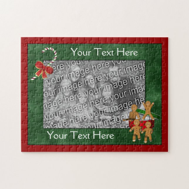 Puzzle Gingerbread Cookies Holiday Your Photo (Horizontal)
