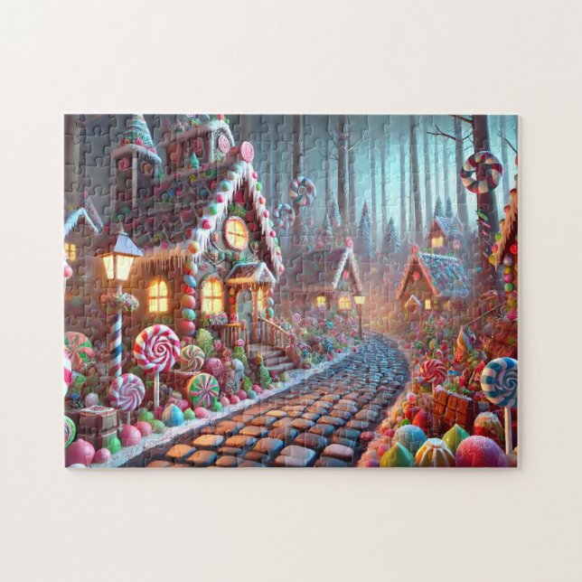 Puzzle Gingerbread Village Candy Cane Lane (Horizontal)