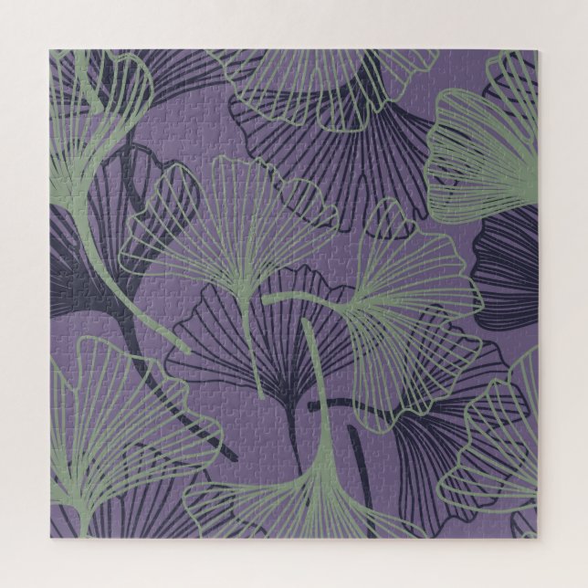 Puzzle Gingko biloba : motif vintage abstrait. (Vertical)