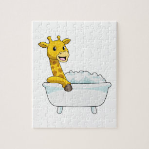 Puzzle Girafe avec baignoire avec mousse