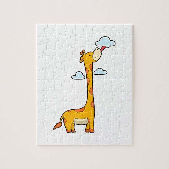 Puzzle Girafe avec Nuages (Vertical)