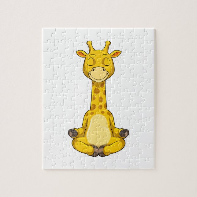 Puzzle Girafe en méditation de yoga (Vertical)