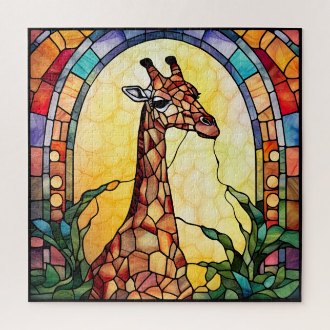 Puzzle Girafe en Verre Coloré (Vertical)