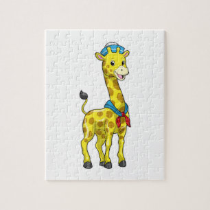 Puzzle Girafe en voile avec casquette de voile