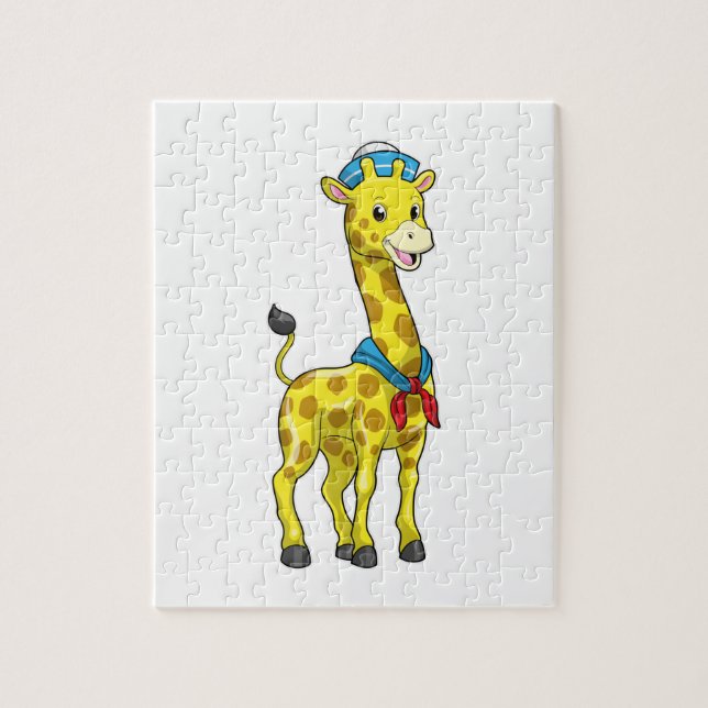 Puzzle Girafe en voile avec casquette de voile (Vertical)