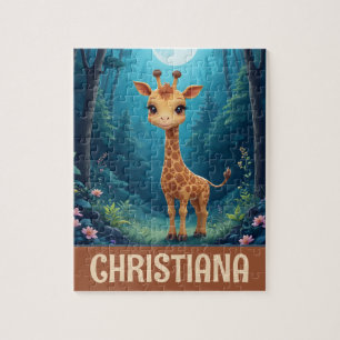 Puzzle Girafe fantaisiste mignonne personnalisée