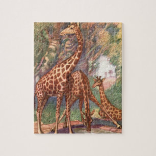 Puzzle Girafes par Louis Sargent, Animaux africains vinta