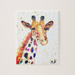 Puzzle Giraffe aquarelle animal Safari enfants humour zoo