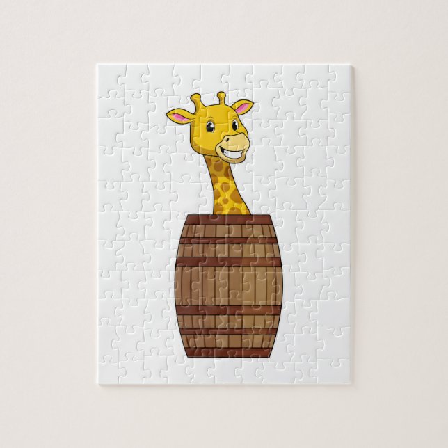 Puzzle Giraffe avec tonneau (Vertical)