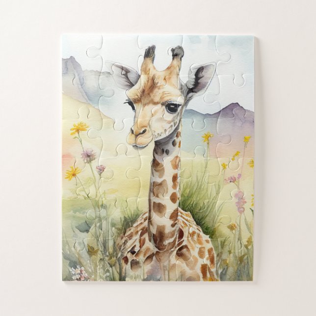 Puzzle Giraffe Bébé mignonne (Vertical)