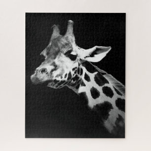 Puzzle giraffe black and white