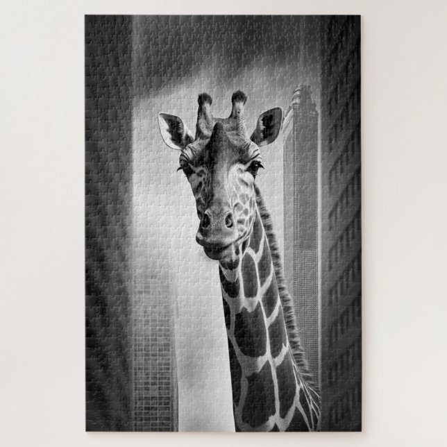 Puzzle Giraffe dans une cityscape (Vertical)