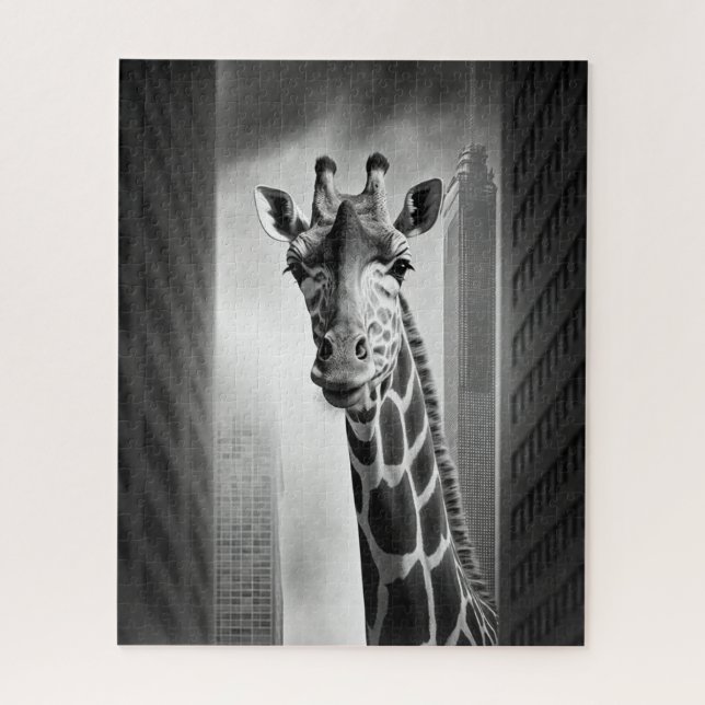 Puzzle Giraffe dans une cityscape (Vertical)