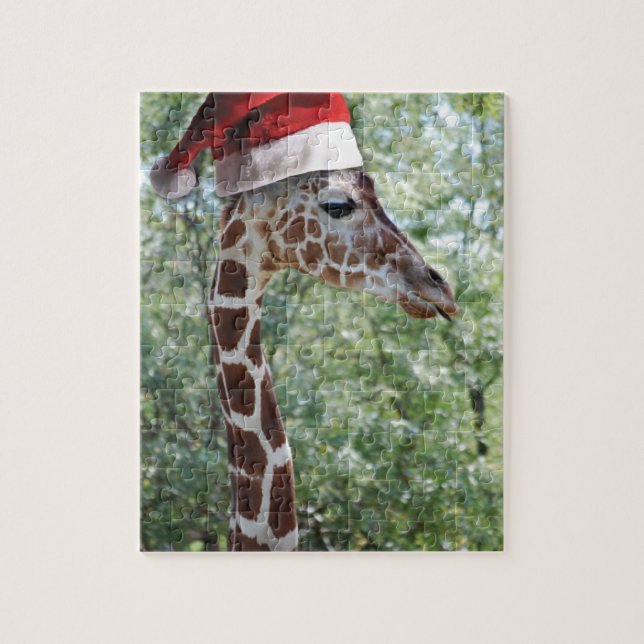 Puzzle Giraffe de Noël (Vertical)