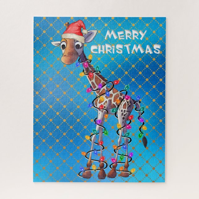Puzzle Giraffe de Noël (Vertical)