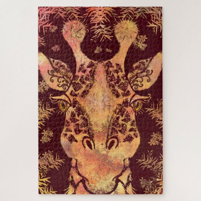 Puzzle Giraffe - Dessin Collection d'Art - (Vertical)