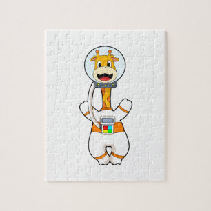 Puzzle Giraffe en astronaute en costume