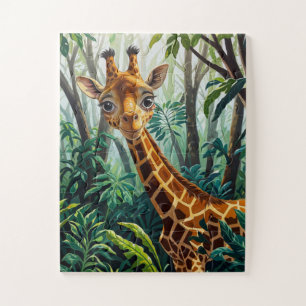 Puzzle Giraffe en Girafe de Cartoon Cheeky Cute Cachée da