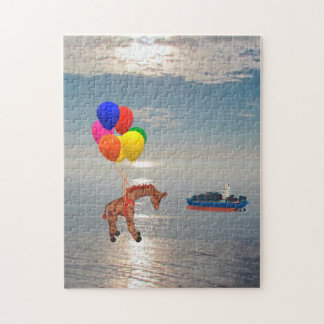 Puzzle - Giraffe volante au-dessus de l'océan