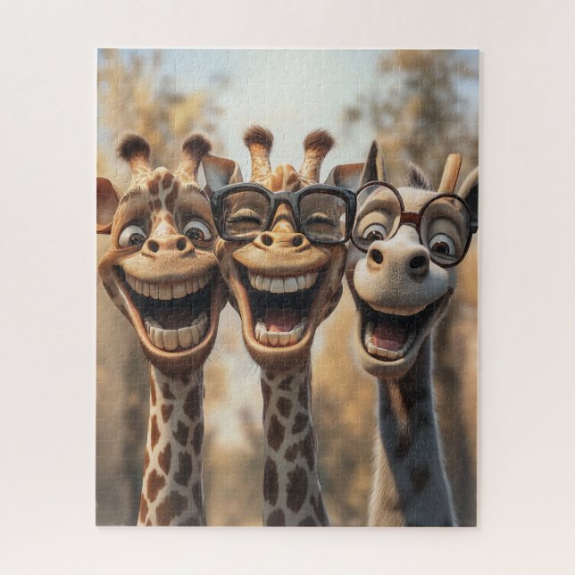 Puzzle Giraffes de toiture en lunettes (Vertical)