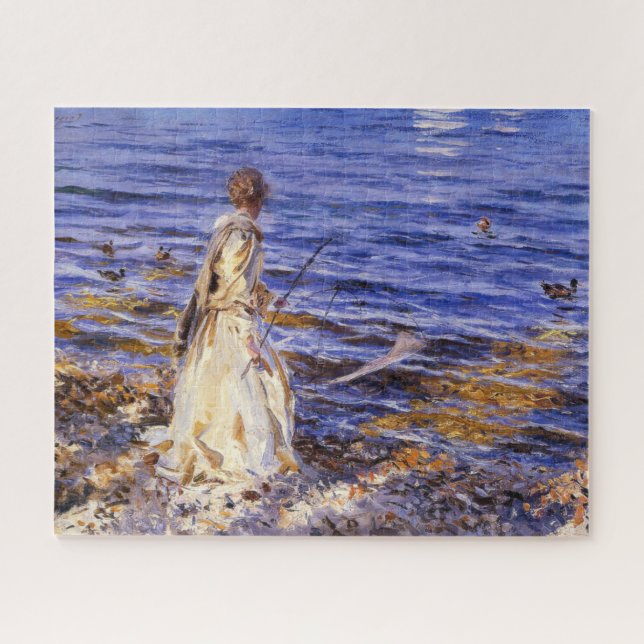 Puzzle Girl Fishing (par John Singer Sargent) (Horizontal)