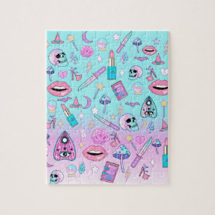 Puzzle Girl Pastel Goth Witchy Kawaii Cute Motif