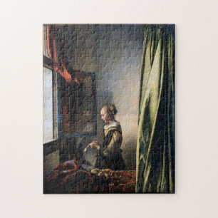 Puzzle Girl Reading a Letter à Open Window, Vermeer