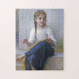 Puzzle Girl Sewing, Bouguereau