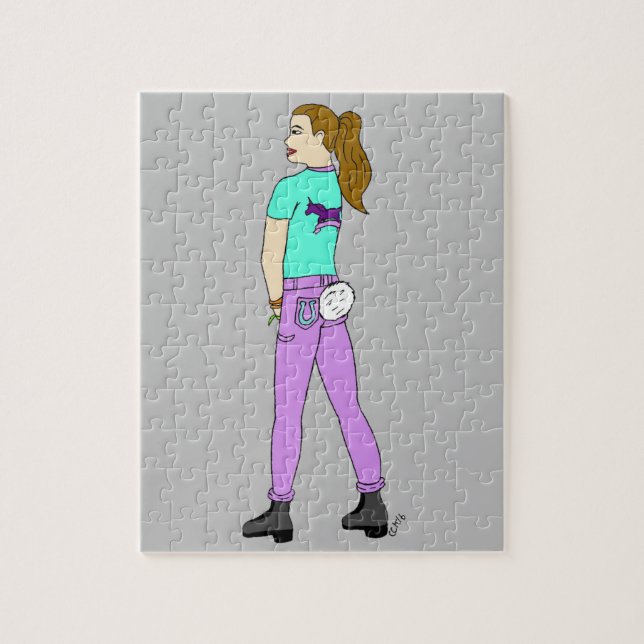 Puzzle girl with a bunny tail   (Vertical)