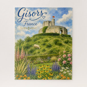 Puzzle Gisors France Château Normandie aquarelle
