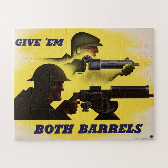 Puzzle Give Both Barrels, WW2 Military & Factory workers (Horizontal)