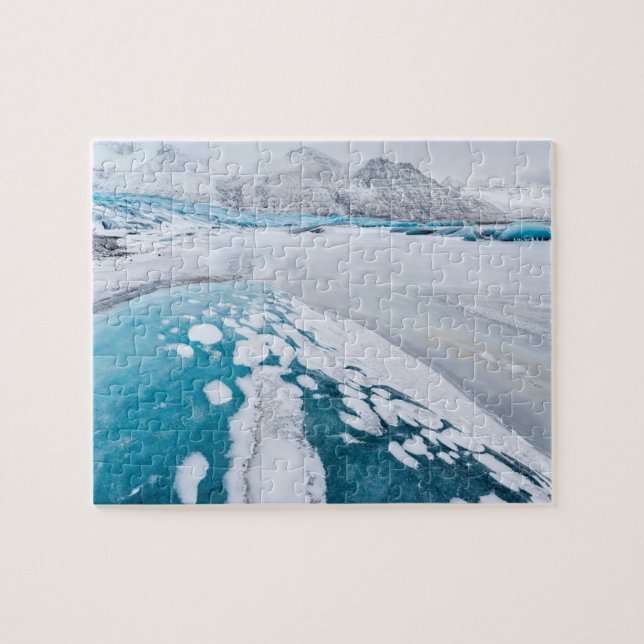 Puzzle Glace de glacier gelée, Islande (Horizontal)