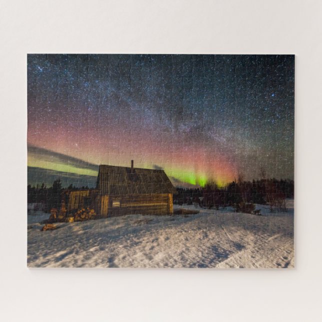 Puzzle Glace et neige | Aurora Polaris Murmansk, Islande (Horizontal)