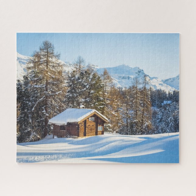 Puzzle Glace et neige | Journal d'hiver Cabine Alpes suis (Horizontal)