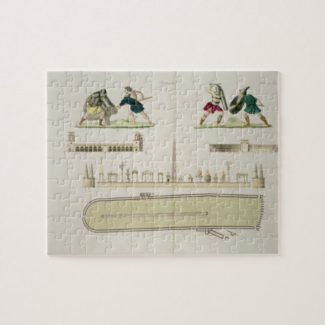 Puzzle Gladiateurs et un plan du cirque de Caracalla, (Horizontal)