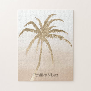 Puzzle Glam Gold Tropical Palm ombre