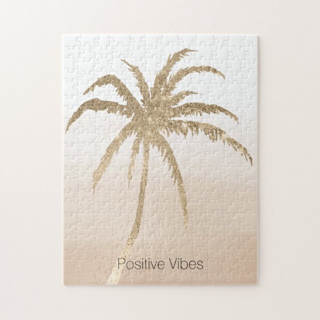 Puzzle Glam Gold Tropical Palm ombre (Vertical)