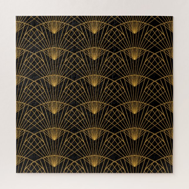 Puzzle Glamour Art Déco : Ventilateur D'Or. (Vertical)